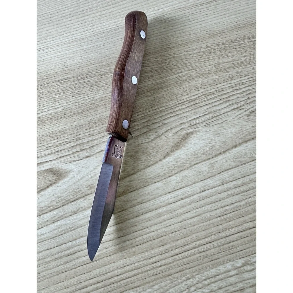 Vintage Maxam Japan Stainless Steel Paring Knife Full Tang Wood Handle 7